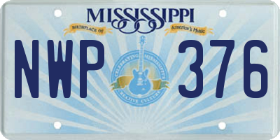 MS license plate NWP376