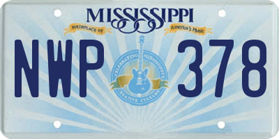 MS license plate NWP378