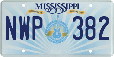 MS license plate NWP382