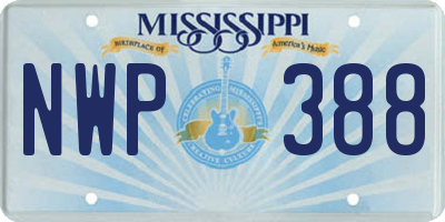 MS license plate NWP388