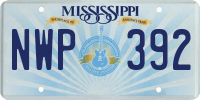 MS license plate NWP392