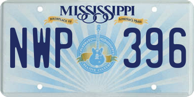 MS license plate NWP396