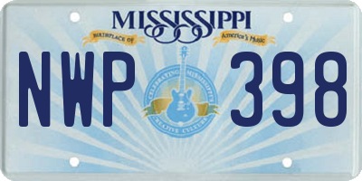 MS license plate NWP398