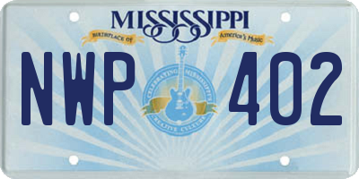 MS license plate NWP402