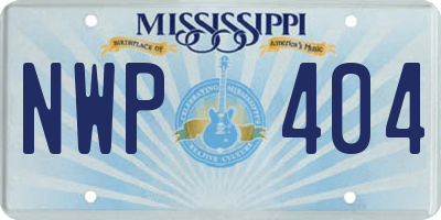 MS license plate NWP404