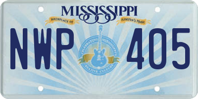 MS license plate NWP405