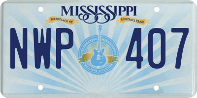 MS license plate NWP407