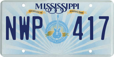 MS license plate NWP417