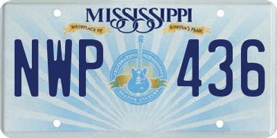 MS license plate NWP436