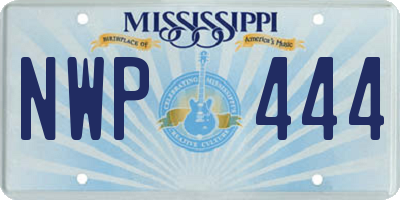 MS license plate NWP444