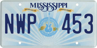 MS license plate NWP453