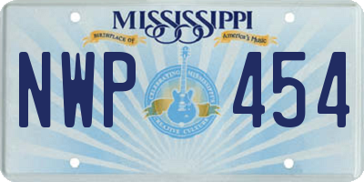 MS license plate NWP454