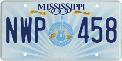 MS license plate NWP458