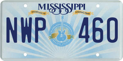 MS license plate NWP460