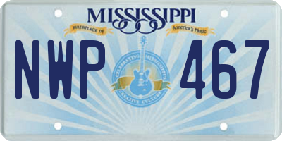 MS license plate NWP467