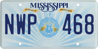 MS license plate NWP468