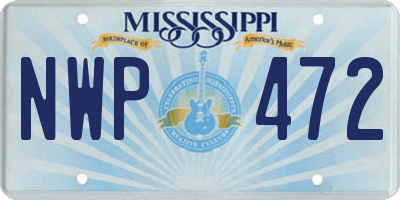 MS license plate NWP472