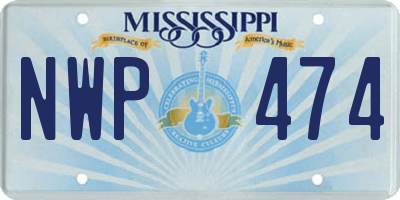 MS license plate NWP474