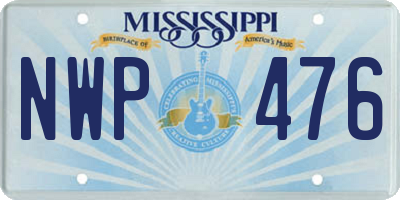 MS license plate NWP476