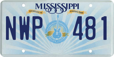 MS license plate NWP481