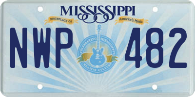 MS license plate NWP482