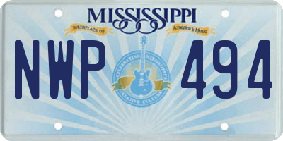 MS license plate NWP494