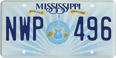 MS license plate NWP496