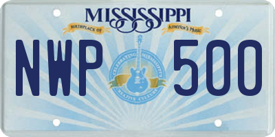 MS license plate NWP500