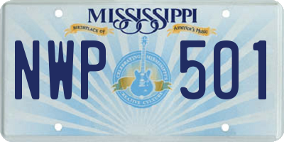 MS license plate NWP501