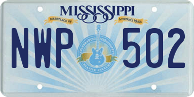 MS license plate NWP502