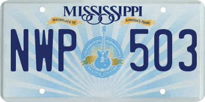MS license plate NWP503