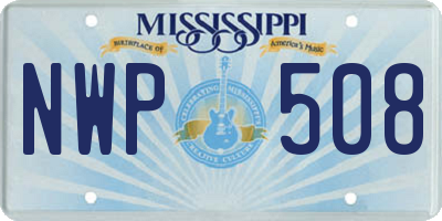 MS license plate NWP508