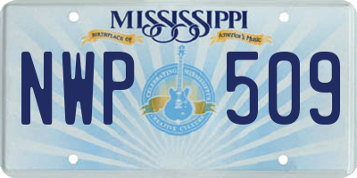 MS license plate NWP509