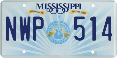 MS license plate NWP514