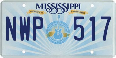 MS license plate NWP517
