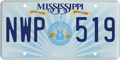 MS license plate NWP519