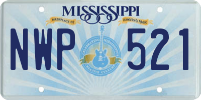 MS license plate NWP521