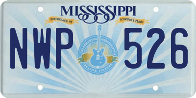 MS license plate NWP526