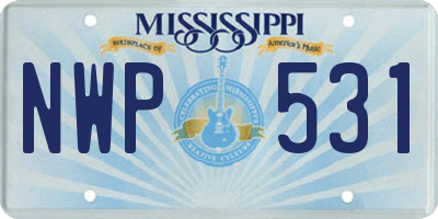 MS license plate NWP531