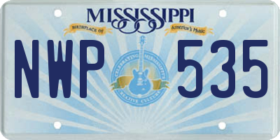 MS license plate NWP535