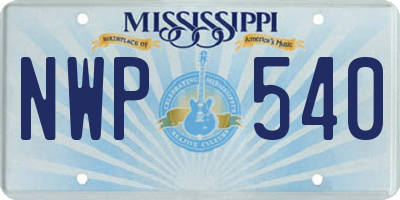 MS license plate NWP540