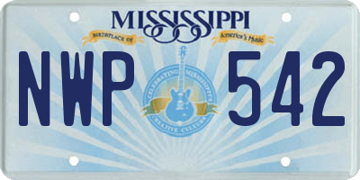 MS license plate NWP542