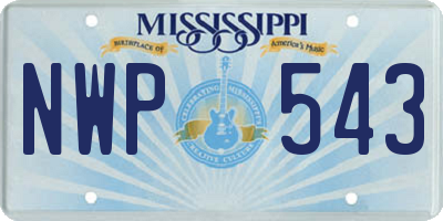 MS license plate NWP543