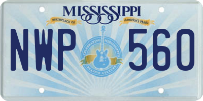 MS license plate NWP560