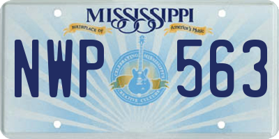 MS license plate NWP563