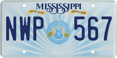 MS license plate NWP567
