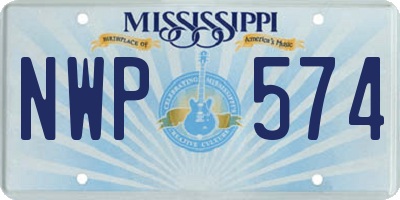 MS license plate NWP574
