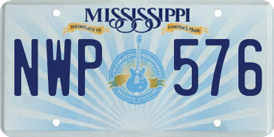 MS license plate NWP576