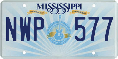 MS license plate NWP577