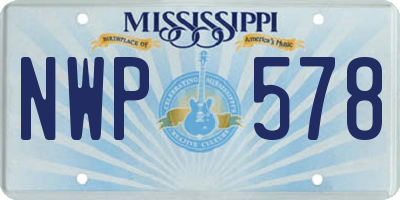MS license plate NWP578